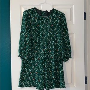 H&M divided green patterned dress with buttons 40